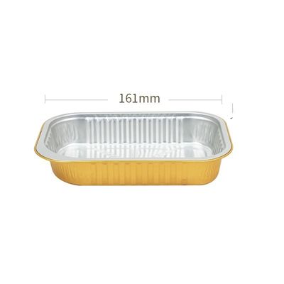 Kleine rechthoekige goud- en zilveren voedselkwaliteit luchtvaartjas Aluminiumfolie voedselcontainers