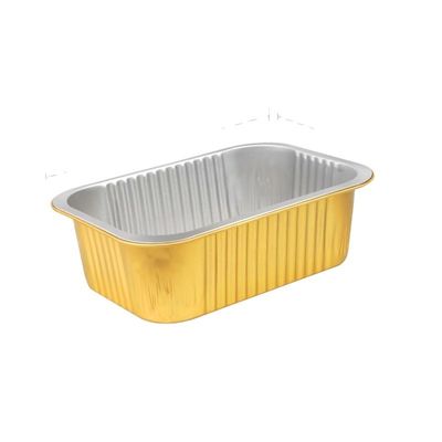 Op maat gemaakte bestelling Volledig gebogen rand 1800 ml rechthoekige aluminium folie voedselcontainer